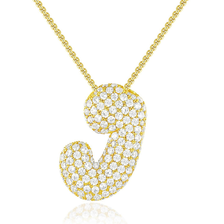 14K Gold Bubble Letter Necklace - Saint Drako