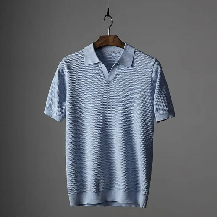 Rowen Knit-Collar Polo - Saint Drako