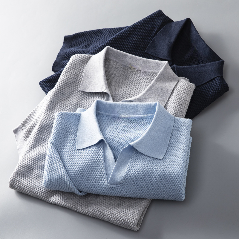 Rowen Knit-Collar Polo - Saint Drako