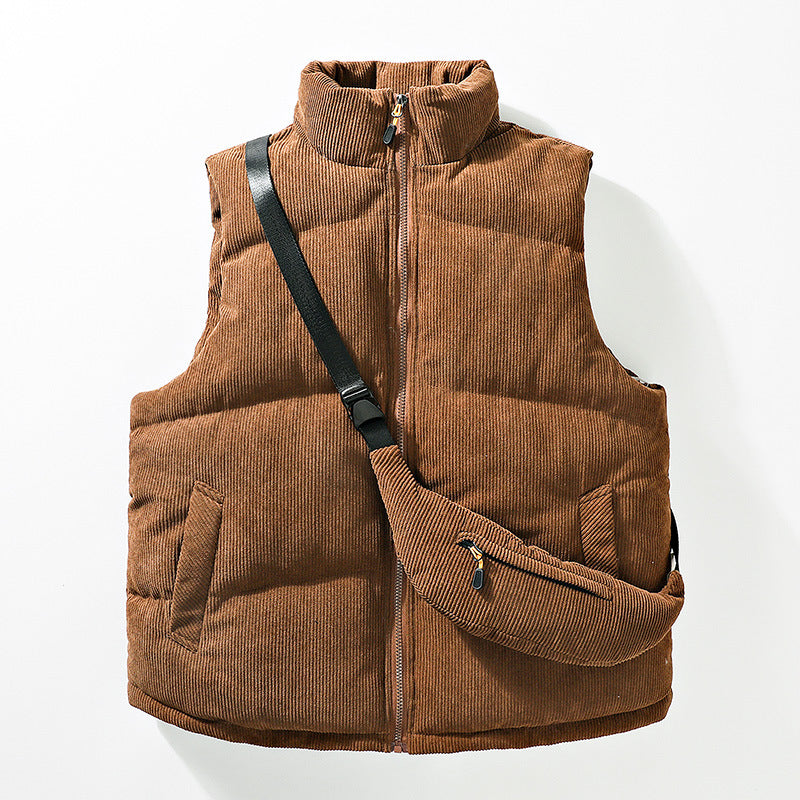 Corduroy Puffer Vest with Matching Body Bag - Saint Drako