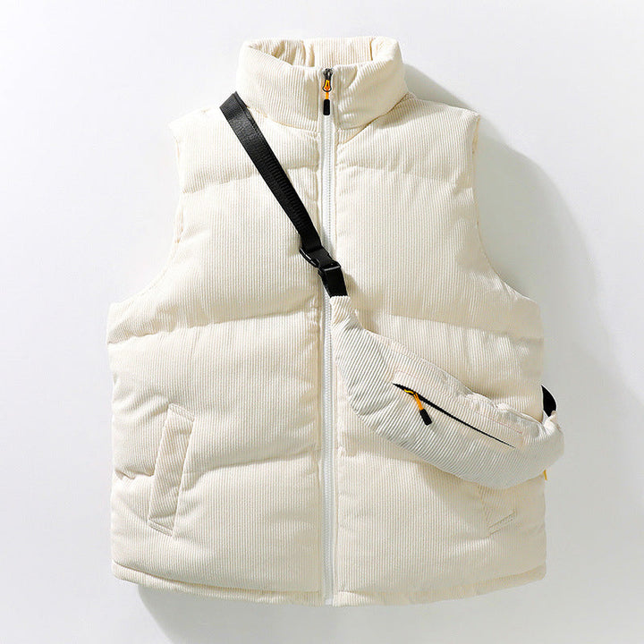 Corduroy Puffer Vest with Matching Body Bag - Saint Drako