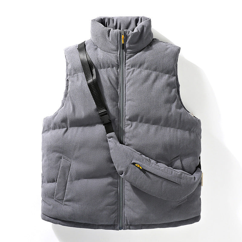 Corduroy Puffer Vest with Matching Body Bag - Saint Drako