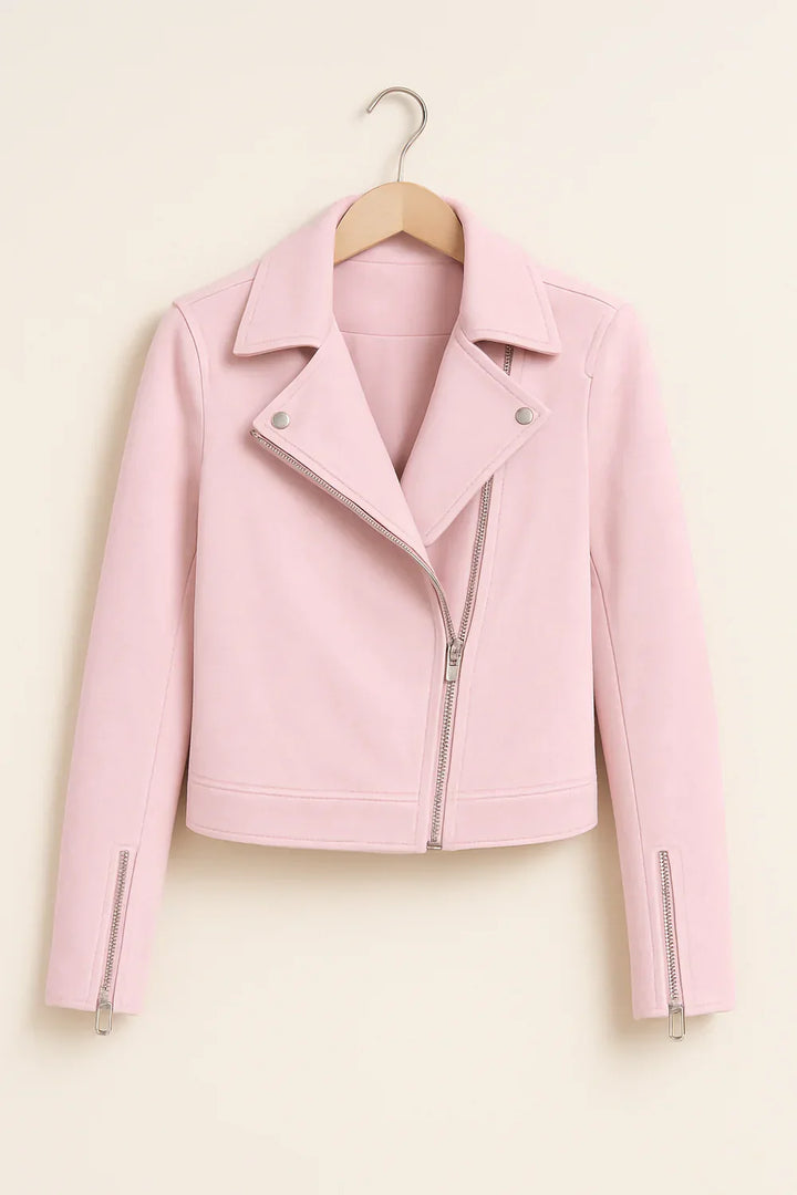 Aria Women’s Zipper Moto Bomber Jacket - Saint Drako