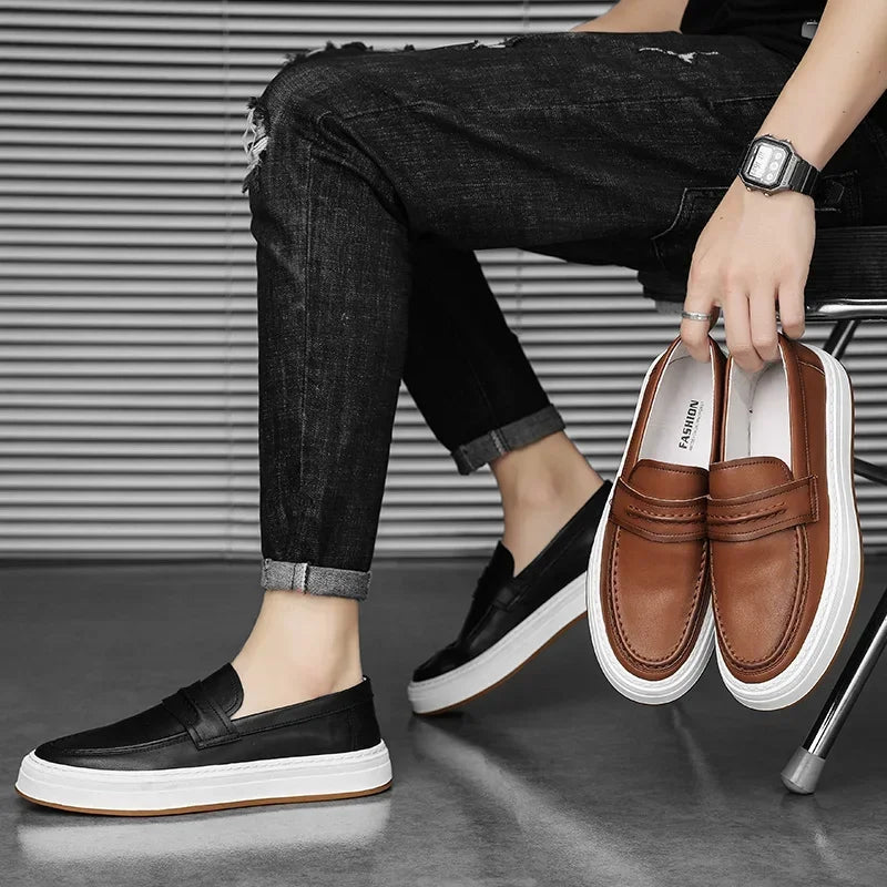 Tivaro Leather Penny Loafers - Saint Drako