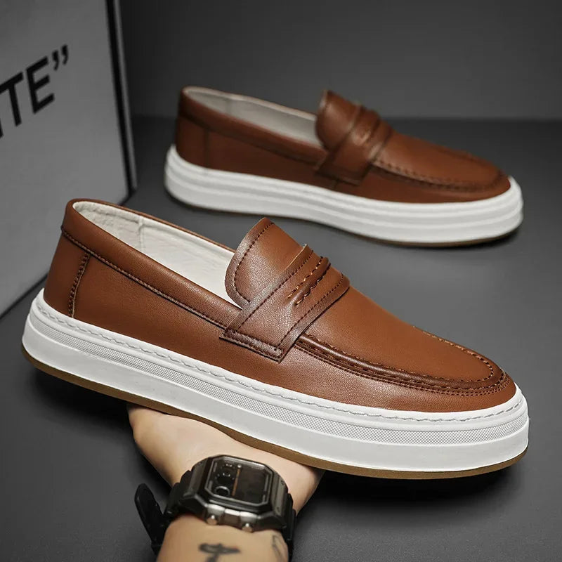 Tivaro Leather Penny Loafers - Saint Drako