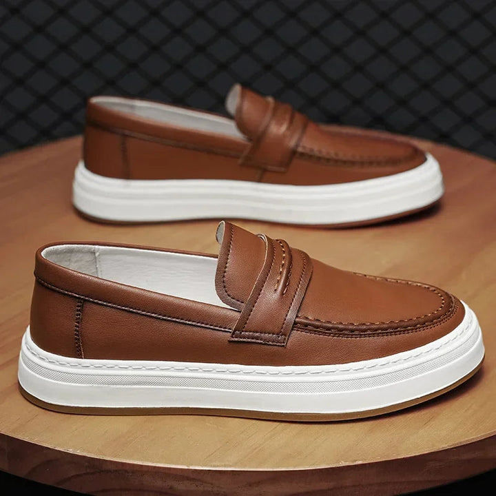 Tivaro Leather Penny Loafers - Saint Drako