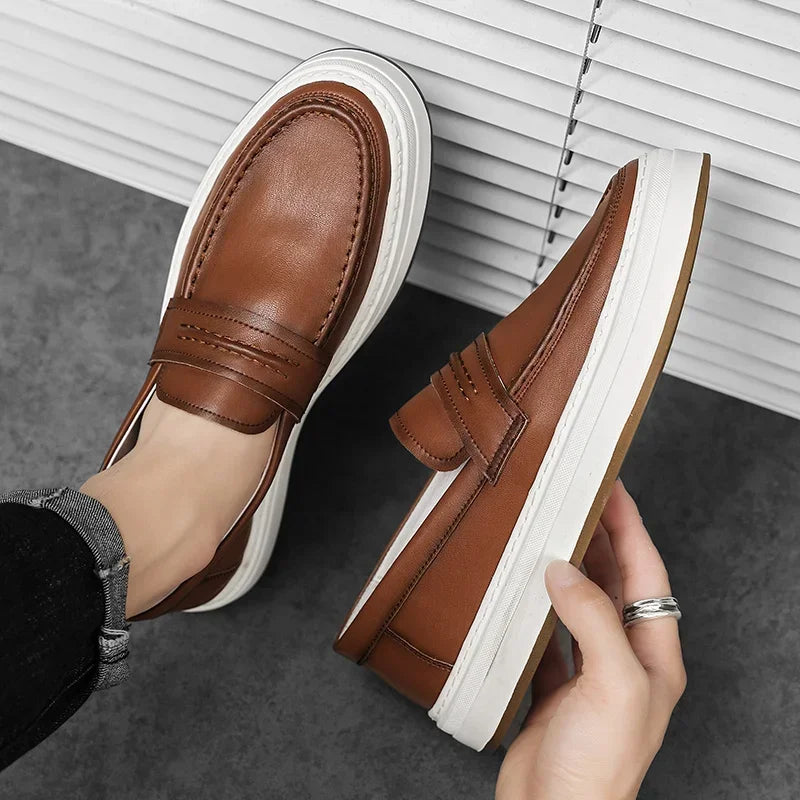 Tivaro Leather Penny Loafers - Saint Drako