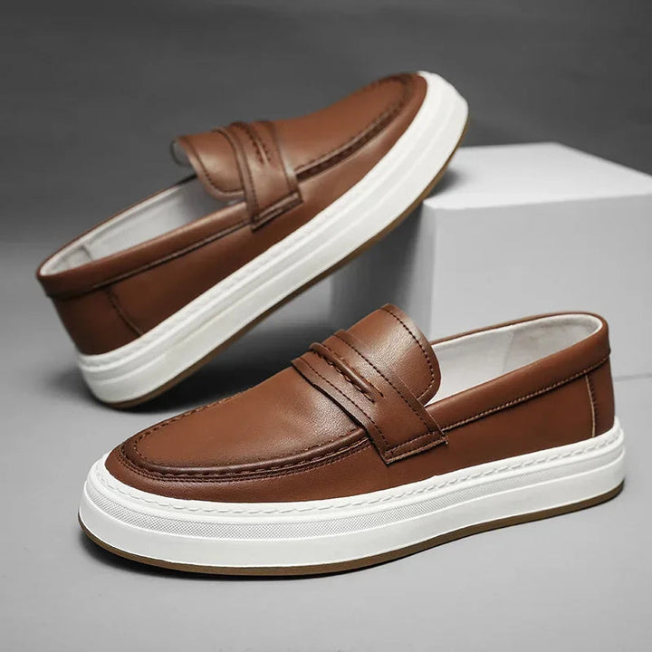 Tivaro Leather Penny Loafers - Saint Drako