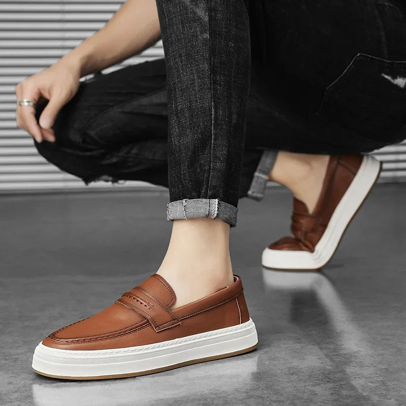 Tivaro Leather Penny Loafers - Saint Drako