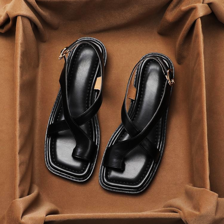 Ravello Leather Cross Sandals