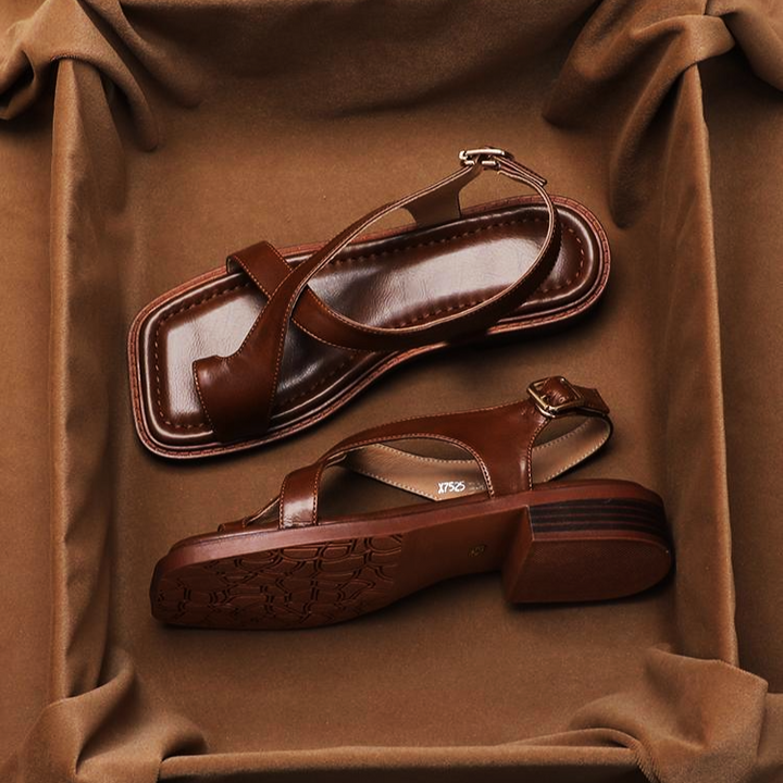 Ravello Leather Cross Sandals