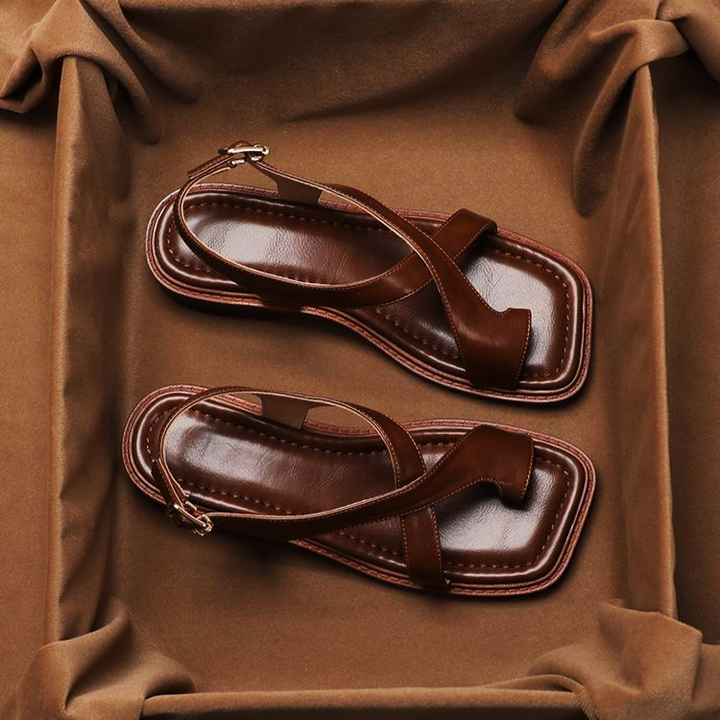 Ravello Leather Cross Sandals