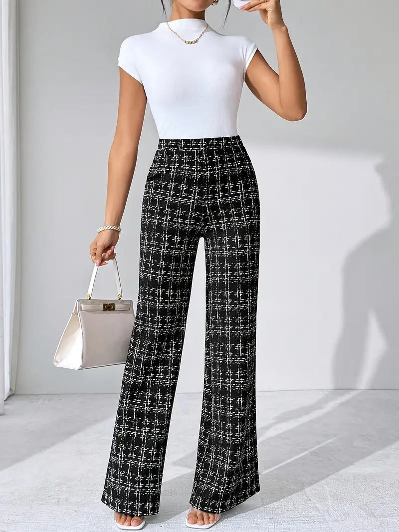 Evelyne Plaid Flare Pants