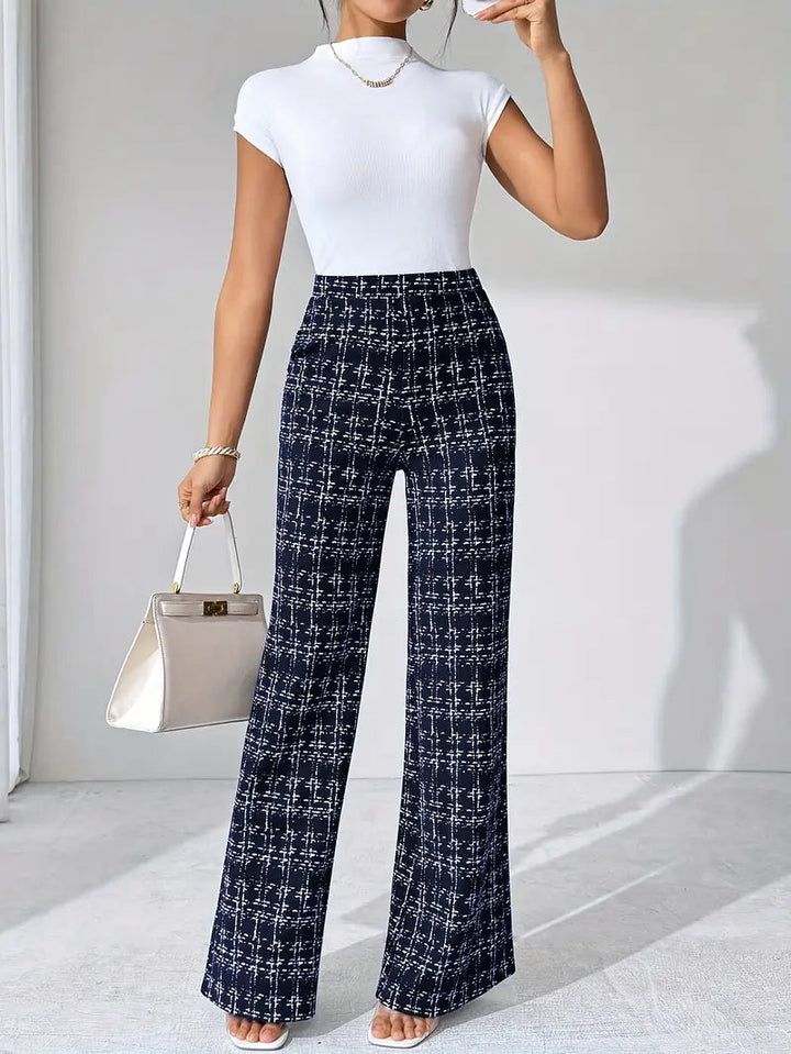 Evelyne Plaid Flare Pants