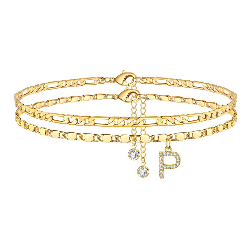 Siena Gold Initial Anklet - Saint Drako