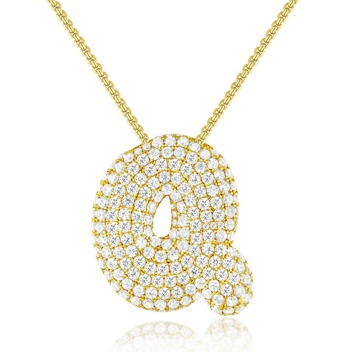 14K Gold Bubble Letter Necklace