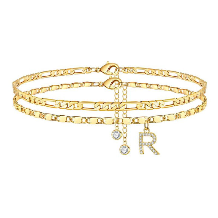 Siena Gold Initial Anklet - Saint Drako