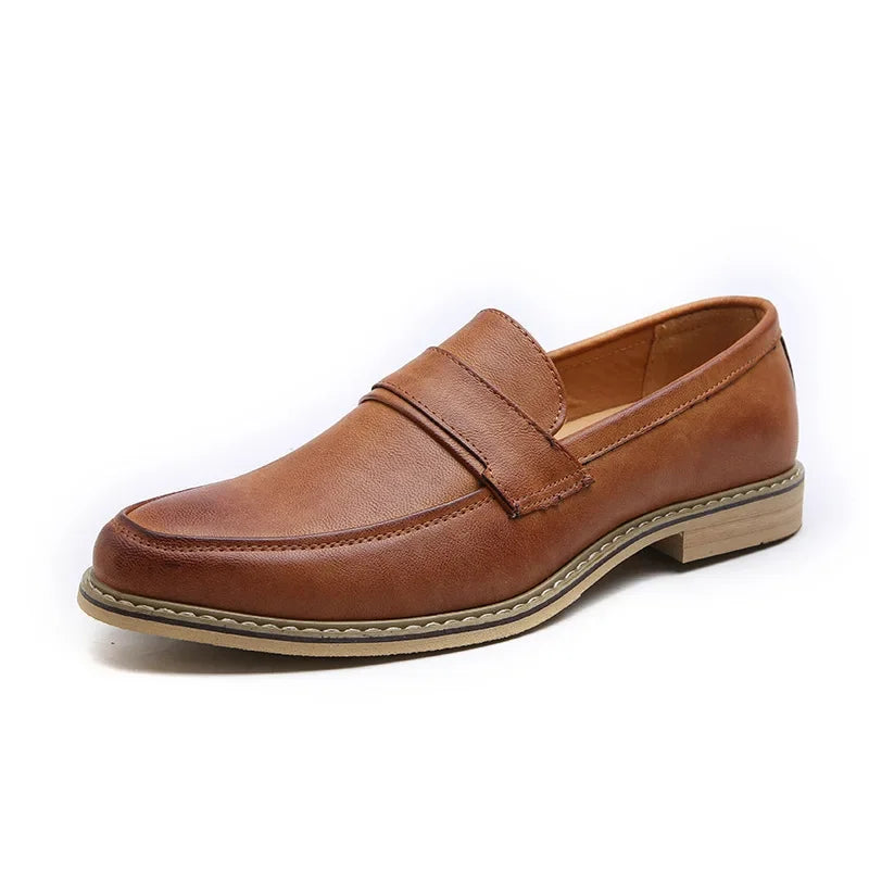 Palermo Formal Leather Slip-On Shoes - Saint Drako