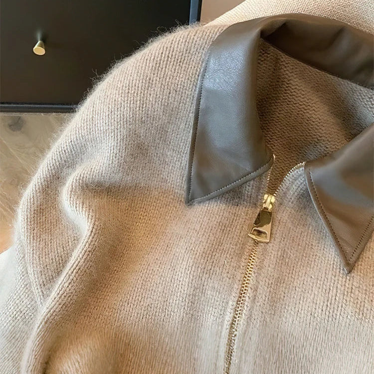 Cable Knit Cardigan – Knit Cardigan Woman Vintage Zipper Style in Old Money Fashion - Saint Drako