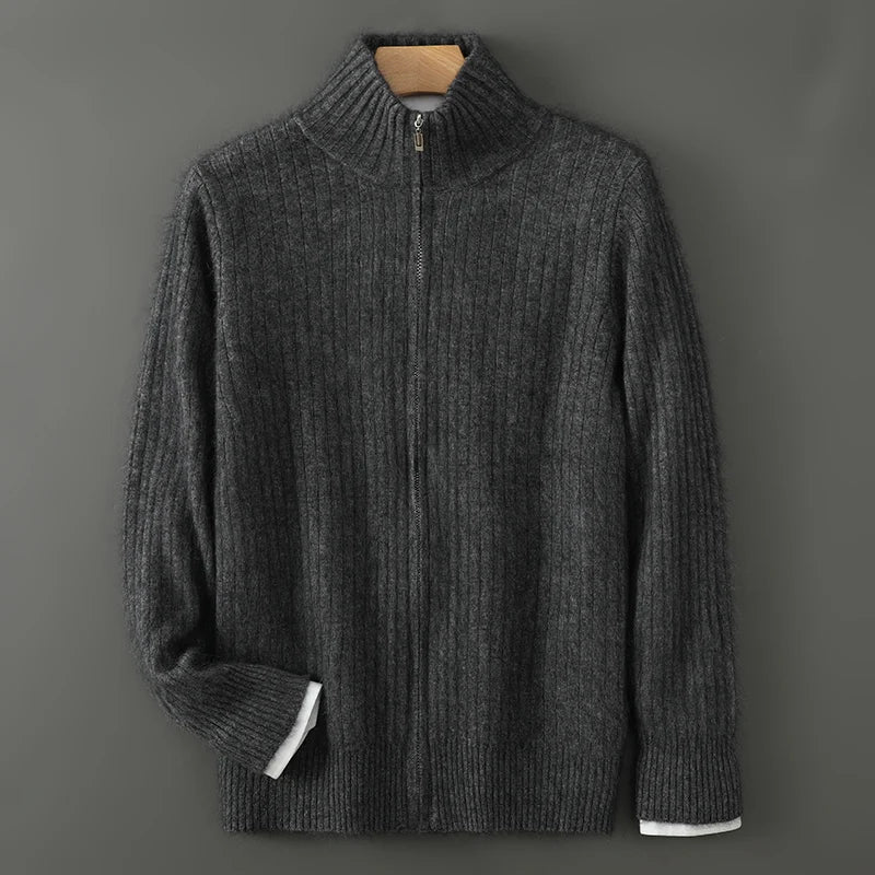 Lucca Cashmere Stand Zip Sweater - Saint Drako