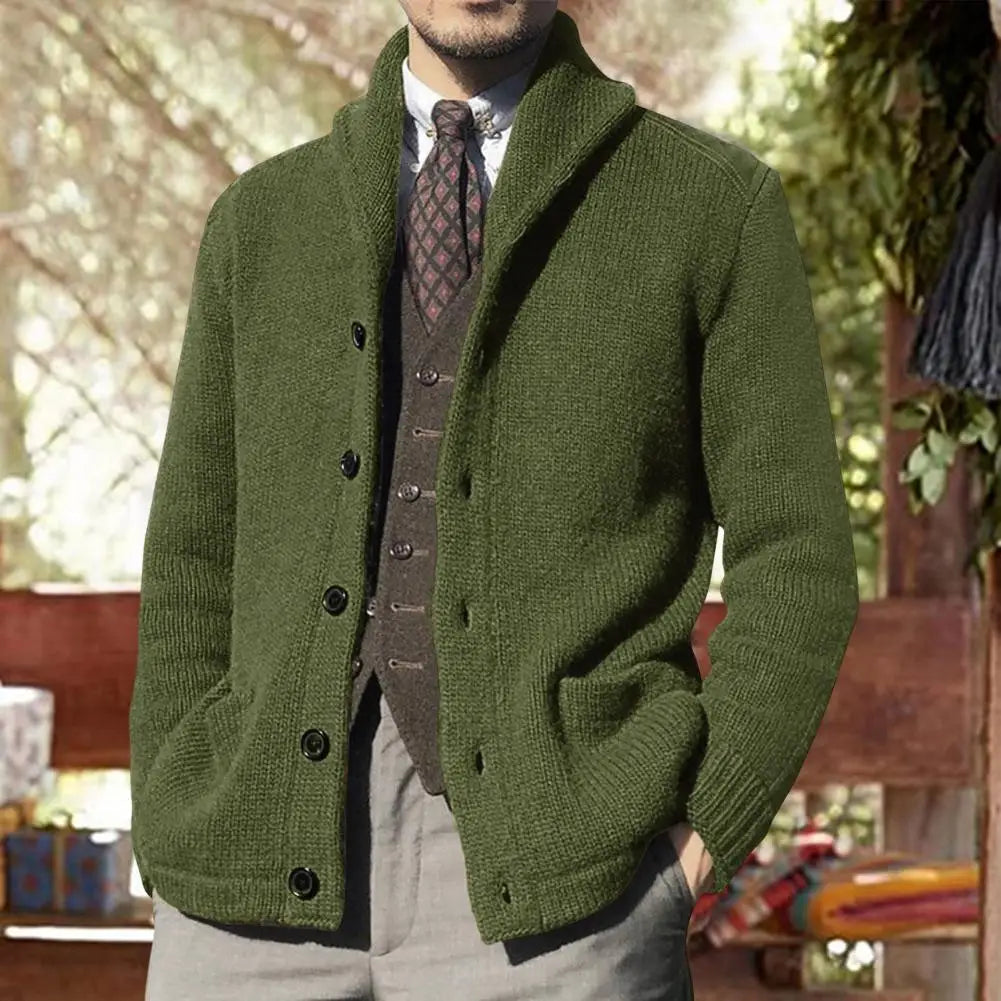 Cable Knit Cardigan Men – Classic Knit Cardigan Mens Pattern in Old Money Style - Saint Drako