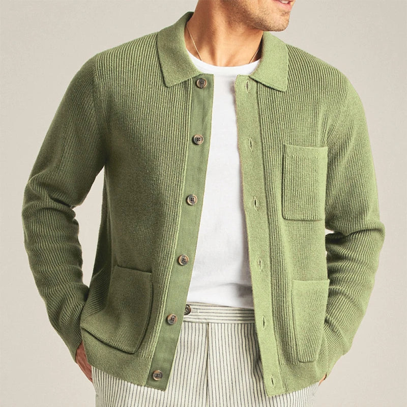 Evergreen Lapel Knit Cardigan - Saint Drako