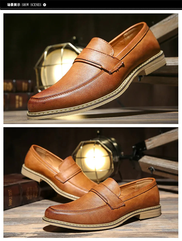 Palermo Formal Leather Slip-On Shoes - Saint Drako