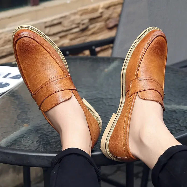 Palermo Formal Leather Slip-On Shoes - Saint Drako