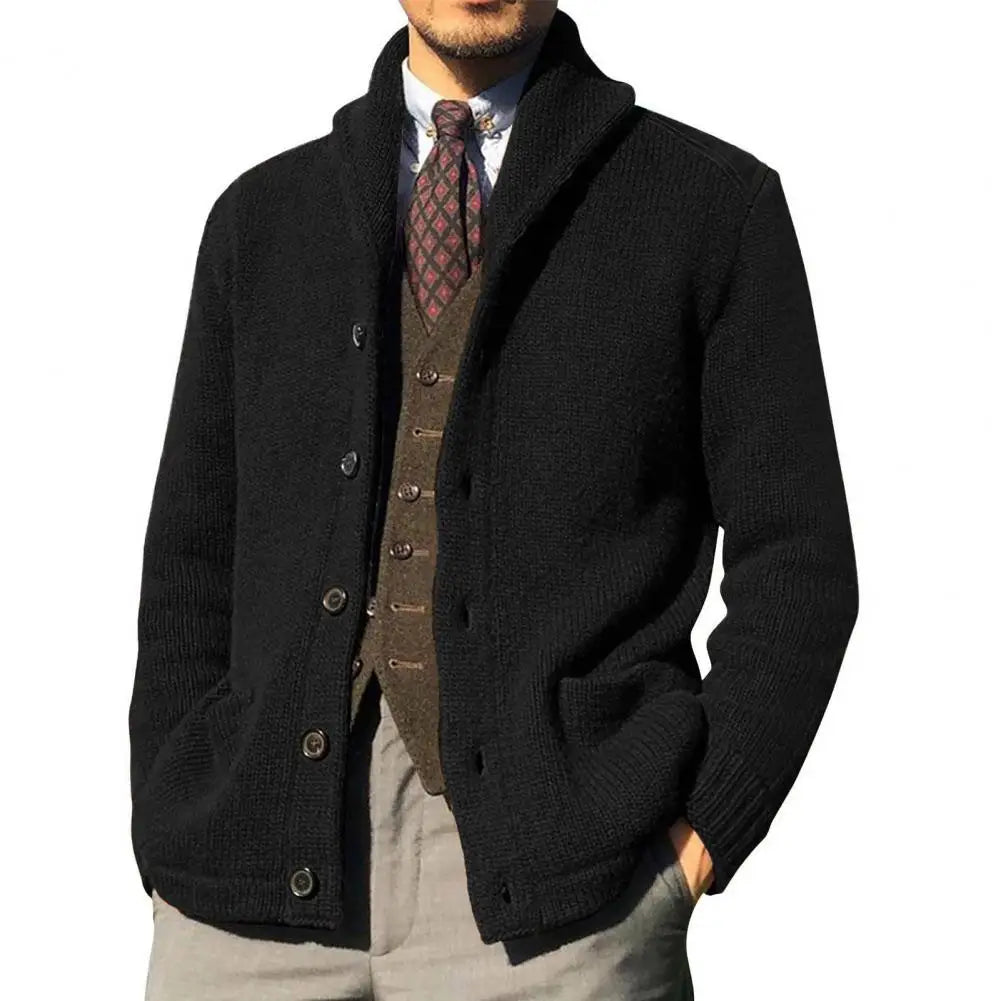 Cable Knit Cardigan Men – Classic Knit Cardigan Mens Pattern in Old Money Style - Saint Drako