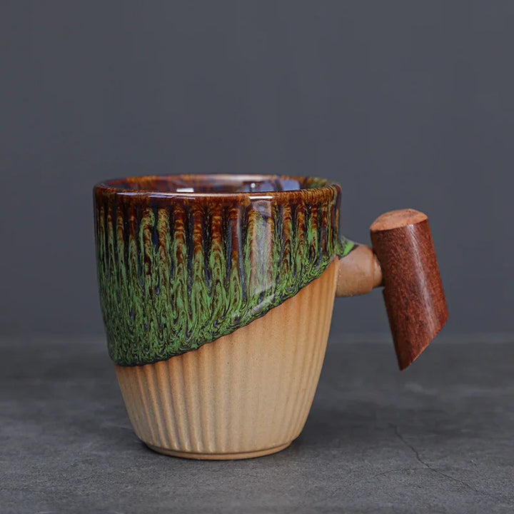 Lorelei Wood Clasp Ceramic Cup