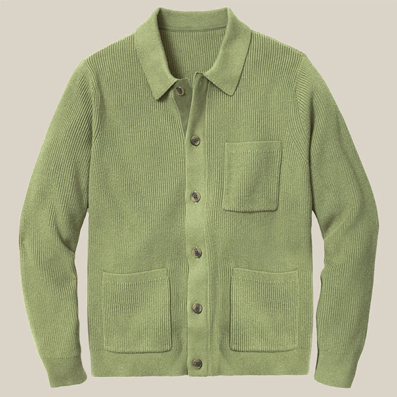 Evergreen Lapel Knit Cardigan - Saint Drako