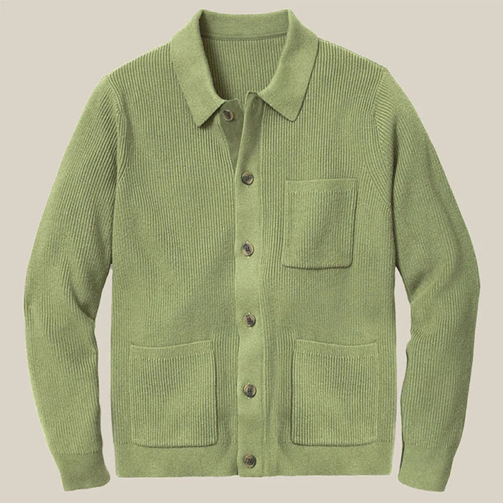 Evergreen Lapel Knit Cardigan