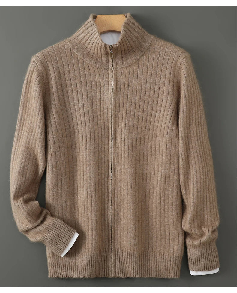 Lucca Cashmere Stand Zip Sweater - Saint Drako