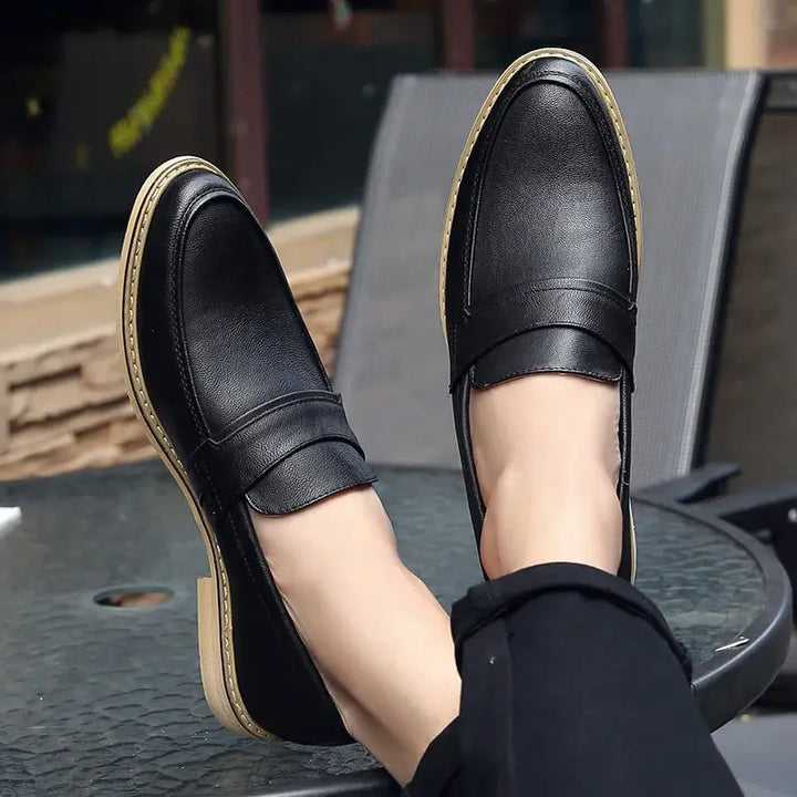 Palermo Formal Leather Slip-On Shoes - Saint Drako