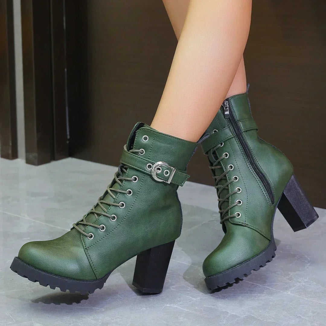 Verona Heeled Combat Boots