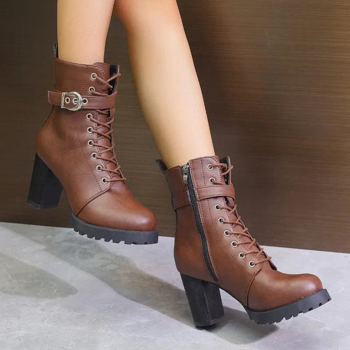 Verona Heeled Combat Boots
