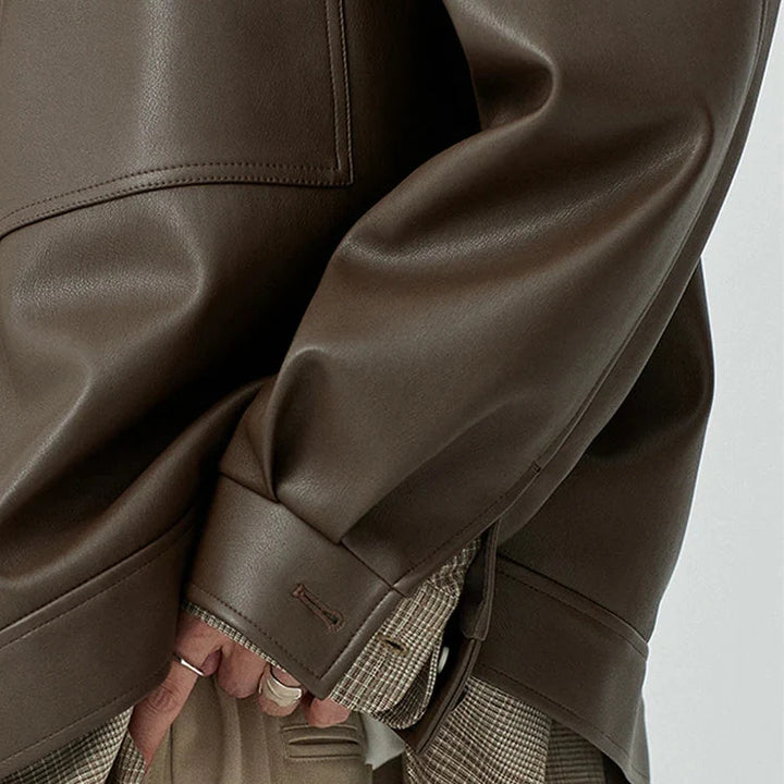 Men’s Faux Leather Jacket – Mauroicardi Oversized Bomber Jacket - Saint Drako