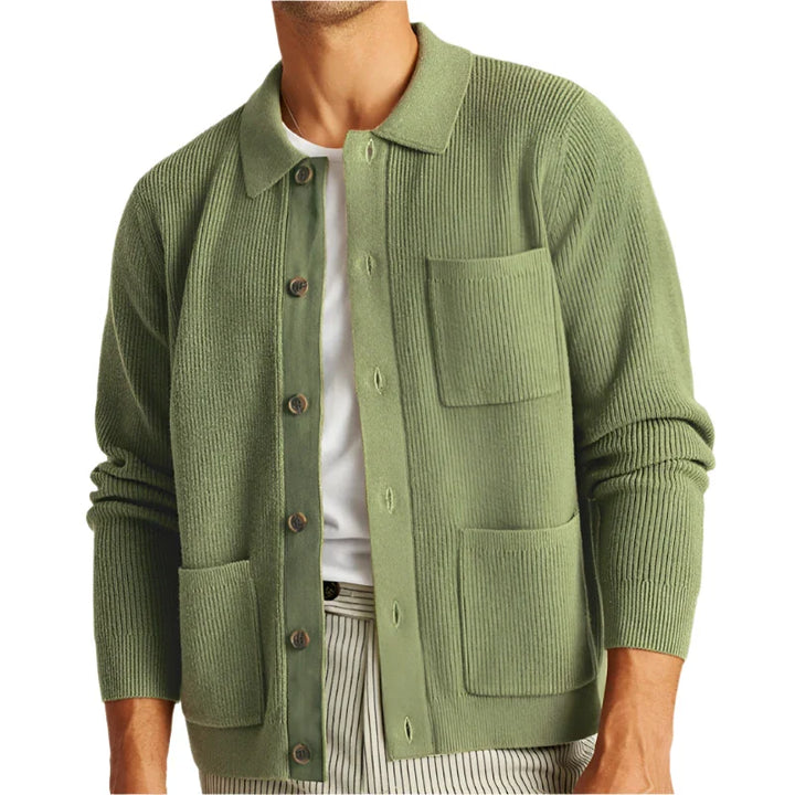 Evergreen Lapel Knit Cardigan