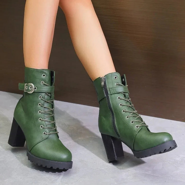 Verona Heeled Combat Boots