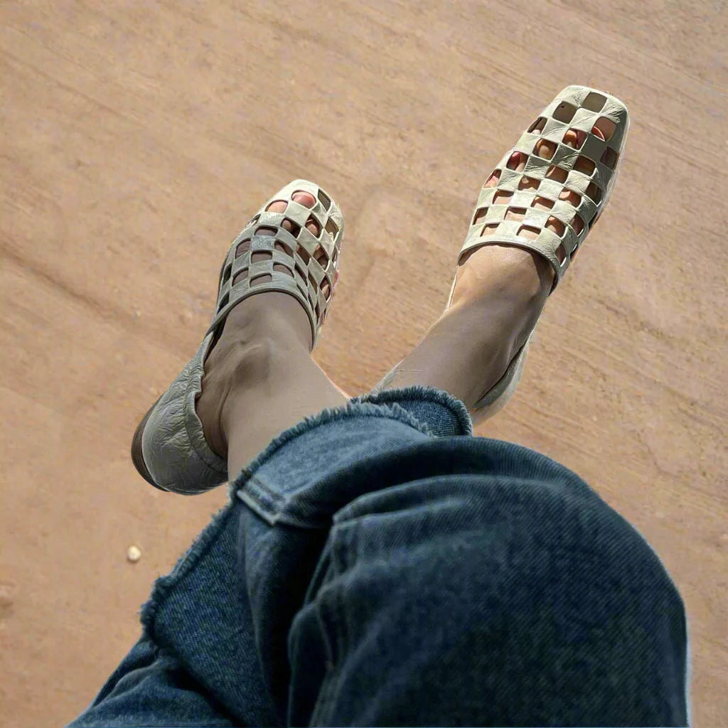 Ravello Checkered Leather Mules