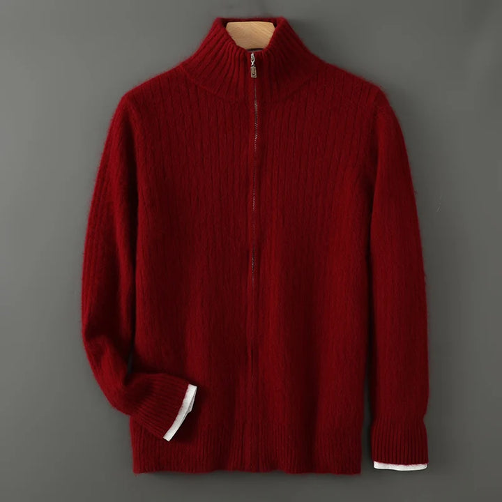 Lucca Cashmere Stand Zip Sweater - Saint Drako