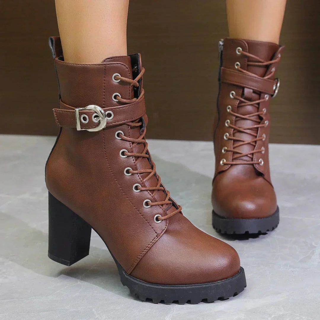 Verona Heeled Combat Boots