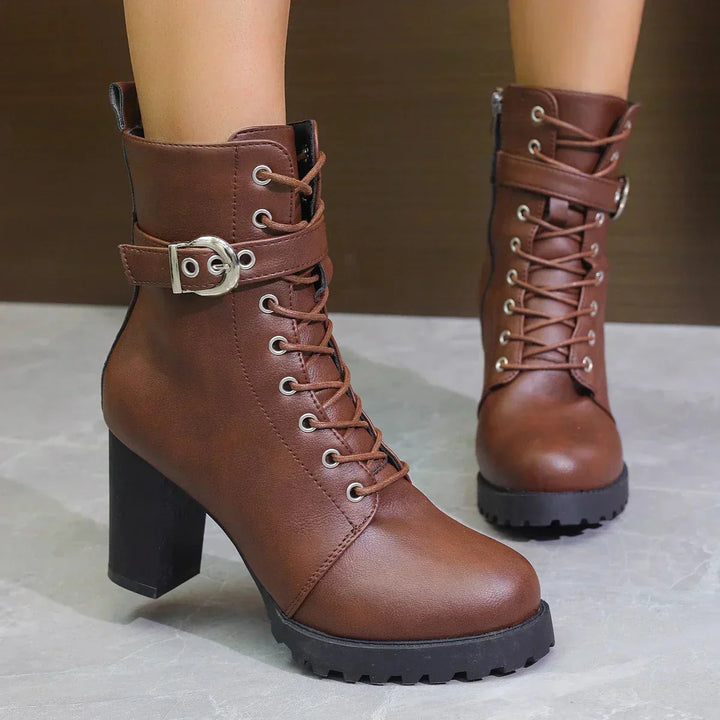 Verona Heeled Combat Boots