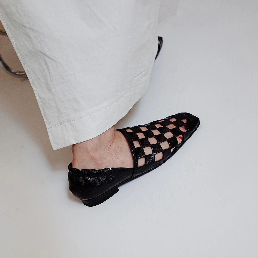 Ravello Checkered Leather Mules