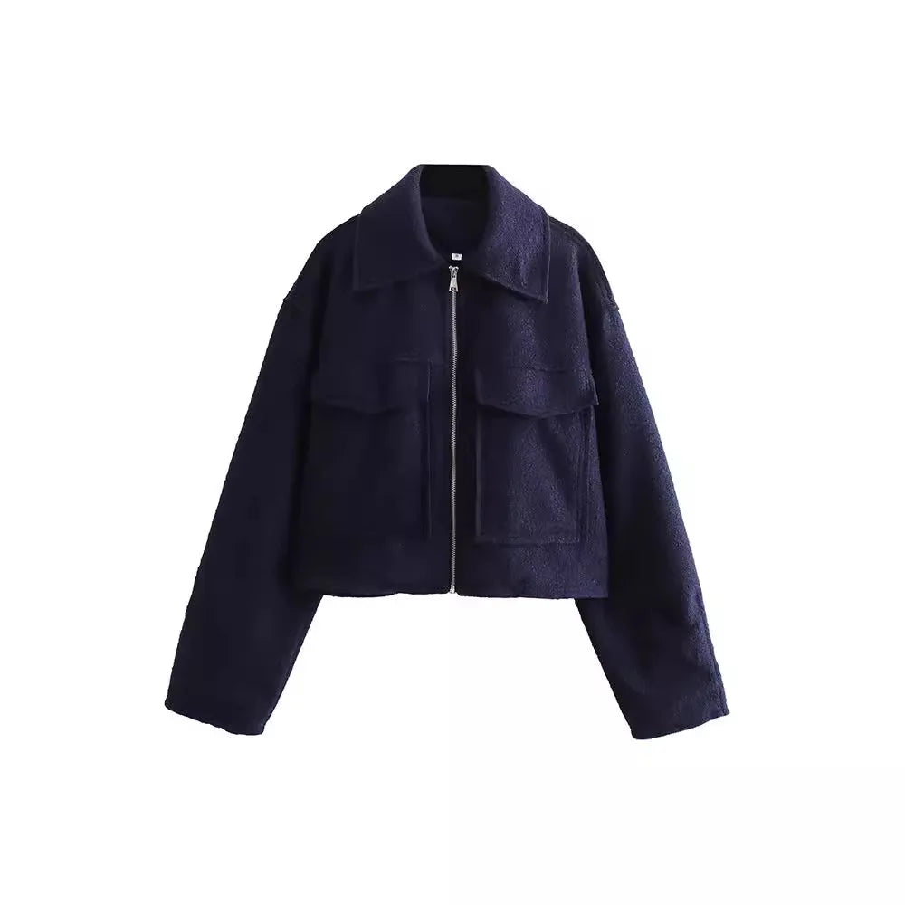 Noble Wear Women’s Wool Blend Bomber Jacket - Saint Drako