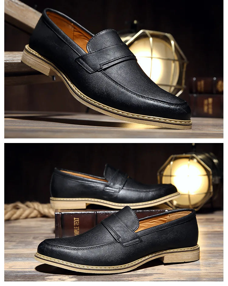 Palermo Formal Leather Slip-On Shoes - Saint Drako