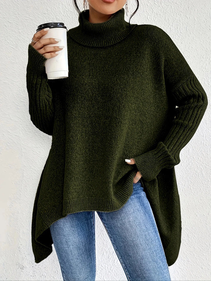 Milano Asymmetric Turtleneck Sweater