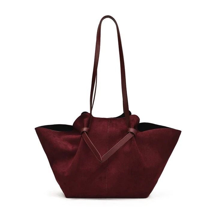 Faux Suede Shoulder Bags –  Vintage Black Tote Bag for Women - Saint Drako