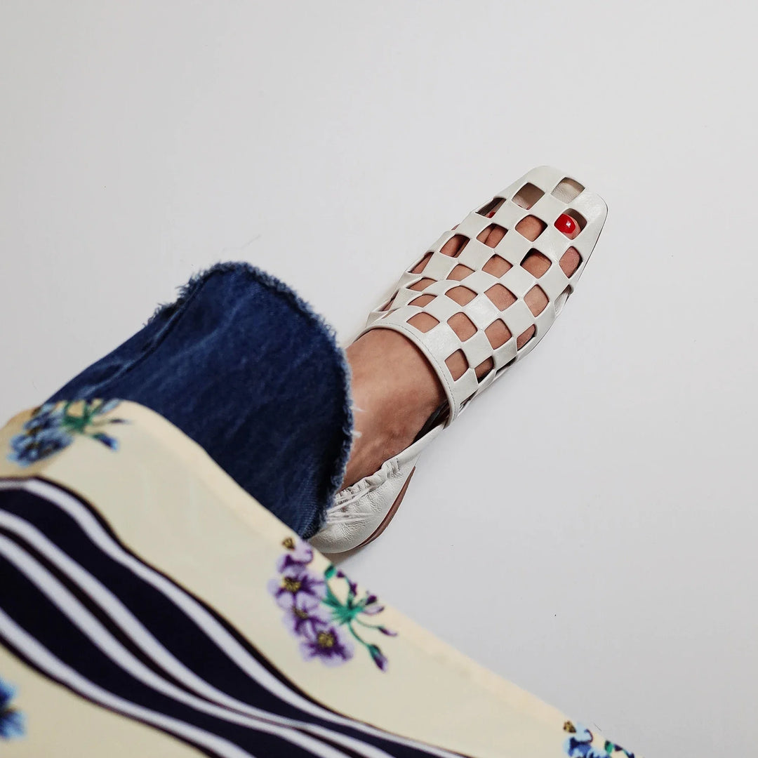 Ravello Checkered Leather Mules