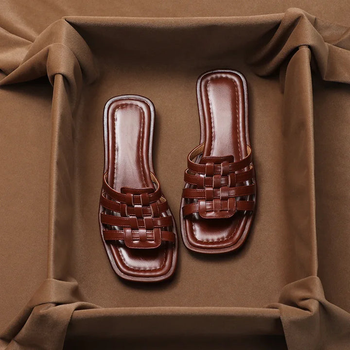 Calabria Woven Leather Slippers - Saint Drako